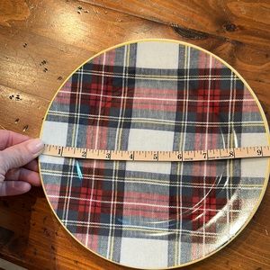 Williams Sonoma gold banded Tartan Plaid dessert/appetizer plate (White)